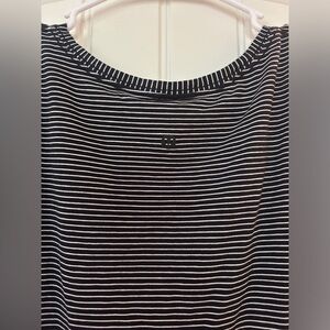 Lululemon top black/white stripe size 10